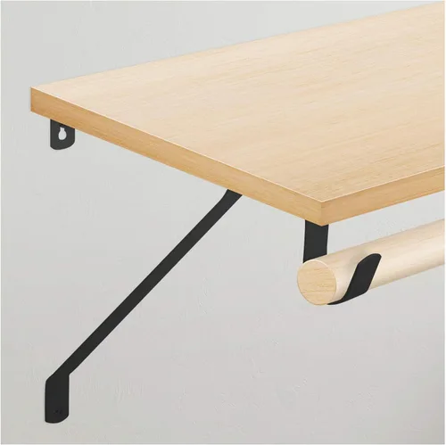 Vista 2 de Nuk3y Soporte de Barra de Estante Ajustable Resistente (Negro)