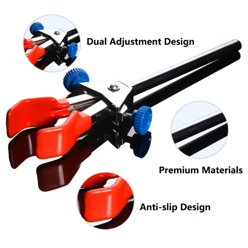 Vista 2 de Clip universal para soporte de laboratorio, soporte de laboratorio para frasco de química, accesorios de herramientas rotativas, accesorios de mesa