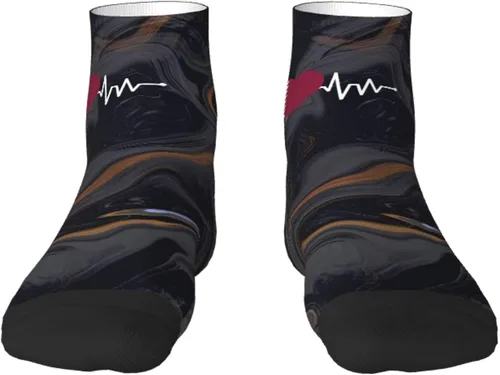 Vista 2 de GDJF Qatari Heartbeat I Love Qatar Heart Flag Ankle Socks Winter Low Cut Sports Warm Comfort Breathable Casual Socks For Mens And Womens (1)