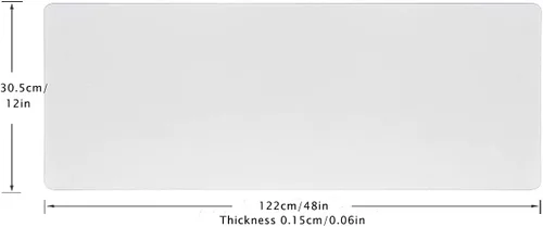 Vista 2 de Protector de mesa transparente de 0.079 pulgadas de grosor, paquete de 2 almohadillas de escritorio de PVC impermeables, 12 x 48 pulgadas, protector