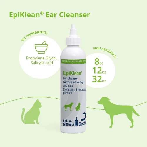 Vista 3 de EpiKlean Limpiador de oídos para perros y gatos, 8 onzas