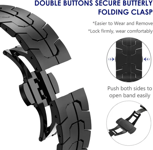 Vista 4 de WINGLE Bandas de metal para Samsung Galaxy Watch 7 6 5 4 Band Watch 6 Classic/5 Pro/4 Classic/FE Band Men 1.850 in 1.693 in 1.811 in 1.654 in 1.772