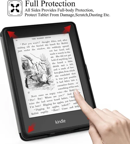 Vista 5 de REASUN Funda para Kindle Paperwhite 123, funda delgada con ranuras magnéticas para tarjetas con funda protectora de encendido y apagado automático