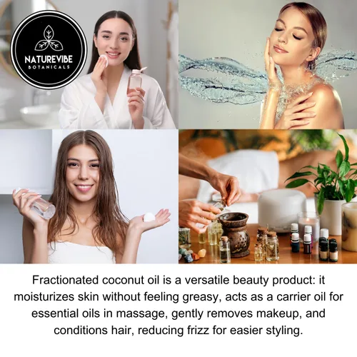 Vista 6 de Naturevibe Botanicals Agua de rosas prémium de 32 onzas y aceite de coco fraccionado de 32 onzas Combo de aceite.