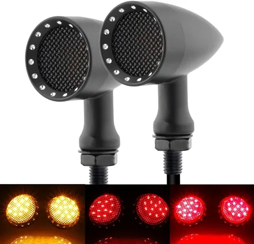 Vista 13 de TSUNG - Luz de señal direccional LED tipo bala para motocicleta, indicador pequeño, intermitente universal para la parte delantera y trasera