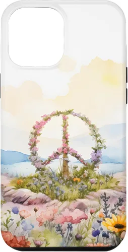 Vista 26 de Floral Peace Sign Watercolor Case for iPhone 17