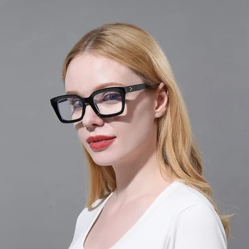 Vista 2 de DXYXYO Lentes de lectura con bloqueo de luz azul para mujer, de gran tamaño, para lectura de computadora, estilo retro Paquete de 3 Negro