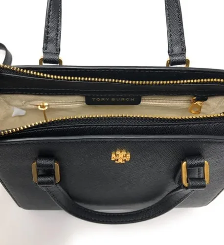 Vista 4 de Tory Burch Emerson - Bolso bandolera mini con cremallera superior, color negro, Negro