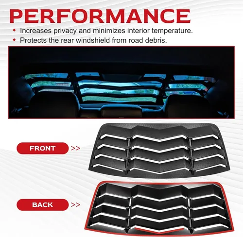 Vista 5 de persiana para ventana trasera, cubierta protectora para parabrisas trasero compatible con Dodge Challenger 2008-2022 2023 en estilo GT Lambo