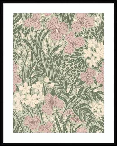 Vista 14 de Amanti Art Katie Oshea - Lienzo decorativo para pared, diseño de campo de flores, verde claro, 24 x 20 pulgadas, arte de pared de flores, decoración