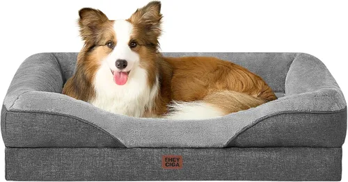 Vista 56 de EHEYCIGA Cama ortopédica para perros medianos, sofá cama de espuma viscoelástica con lados, forro impermeable y funda extraíble lavable, sofá