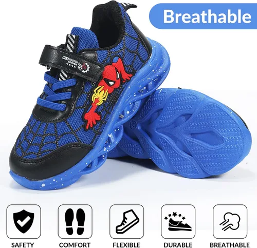 Vista 2 de Zapatillas iluminadas LED de dibujos animados para deportes al aire libre y correr con diseño transpirable