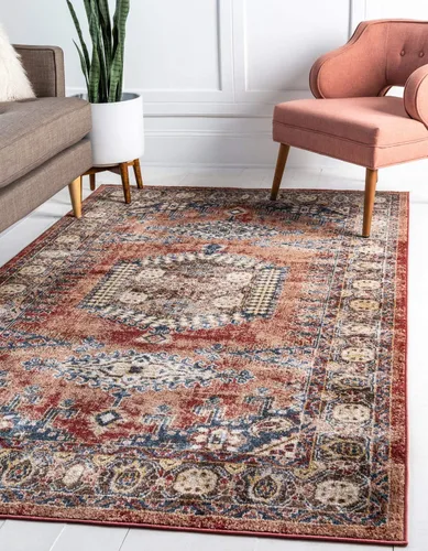Vista 14 de Unique Loom Utopia Collection Alfombra tradicional, geométrica, tribal, tonos cálidos beige (9 pies 0 x 12 pies 0)