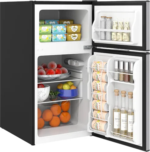 Vista 10 de HOMCOM Mini refrigerador de 4 pies cúbicos con congelador con puerta