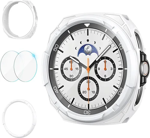 Vista 7 de Goton 3 en 1 Accesorios para Samsung Galaxy Watch 3 de 41 mm, 1 Carcasa de Armadura de TPU Resistente + 2 Películas Protectoras de Pantalla
