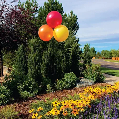 Vista 2 de BalloonBobber - Kit de poste de triple racimo reutilizable resistente a la intemperie, globos de plástico sin helio para exteriores