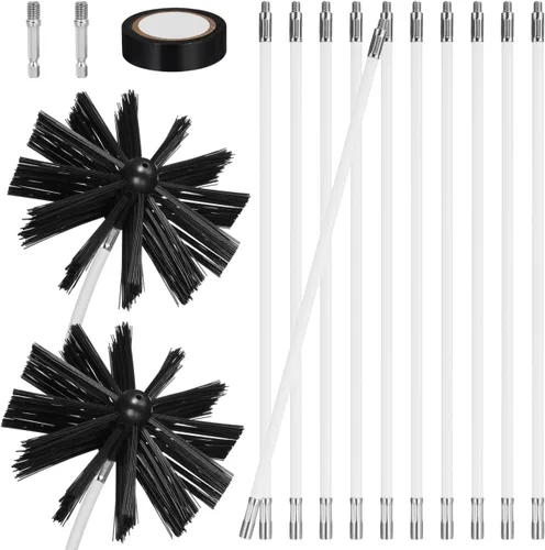 Vista 10 de Didiseaon 20 Feet Chimney Sweep Kit Flexible Chimney Brush Set