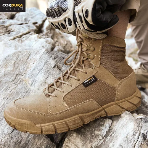 Vista 5 de ANTARCTICA - Botas tácticas militares ligeras de hombre para senderismo, botas de trabajo