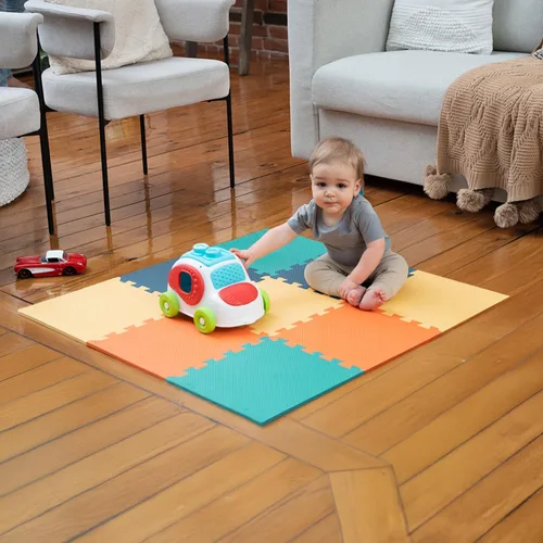 Vista 11 de MioTetto Alfombra de Juego para Bebés, Cómoda Alfombra para Tiempo de Barriga – Azulejos de Espuma Portátiles para Piso, Alfombra de bebé segura