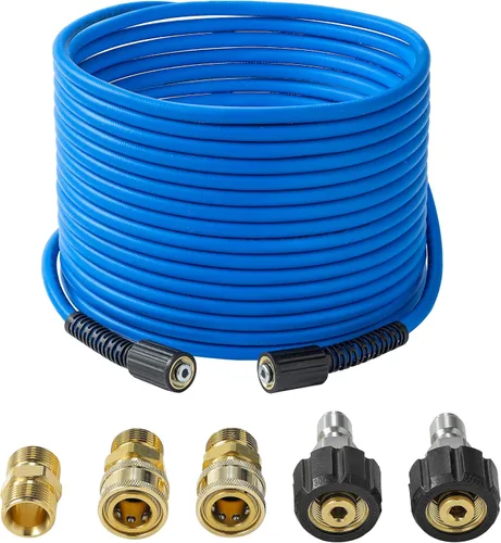 Vista 9 de FIXFANS Manguera de lavado a presión – Manguera de extensión de lavadora de alta potencia de 1/4 pulgadas x 50 pies – Manguera de alta presión