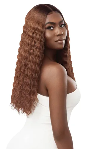 Vista 2 de Outre Peluca sintética Sleeklay Part HD Lace Front - PERLA (1B)