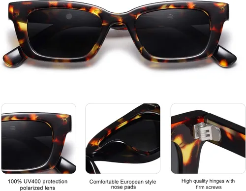 Vista 3 de SOJOS SJ2134 - Gafas de sol rectangulares para hombres y mujeres