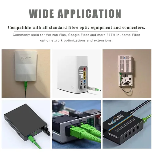 Vista 4 de SC/APC a SC/APC Cable de Fibra Óptica para Internet, Cable de Conexión de Modo Simple Blindado, Cordón de Conexión Óptica de Fibra Óptica - SIMPLEX