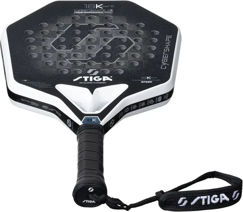 Vista 5 de STIGA Raqueta de pádel 18K Hard Cybershape de fibra de carbono, hoja de pádel defensiva para jugadores controlados de alta velocidad avanzados