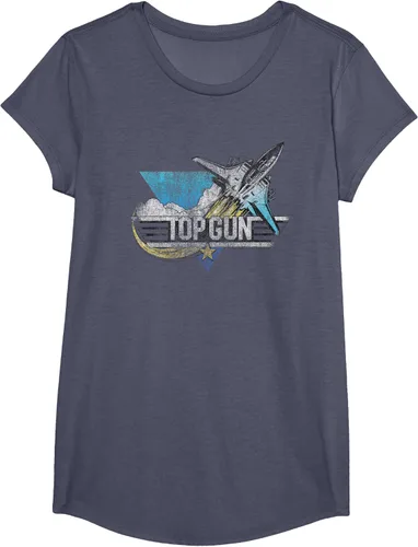 Vista 14 de Top Gun Illustrated F-14 Triangle Art Camiseta, Azul / Patchwork, S Azul Marino