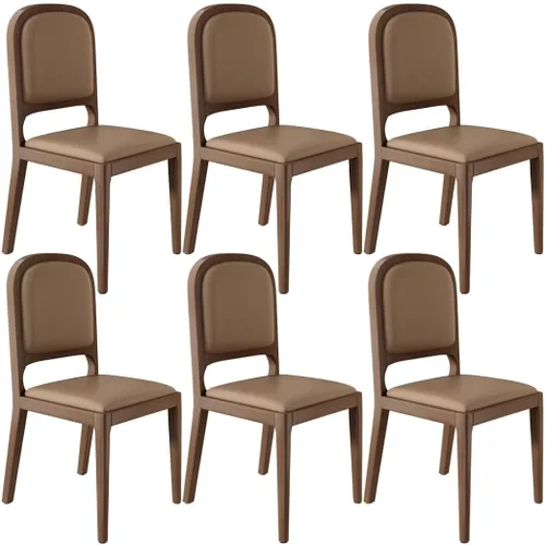 Vista 32 de YVYKFZD Sillas de comedor de madera maciza, juego de sillas de cocina sin brazos, silla de comedor tapizada de cuero, silla de sala de estar