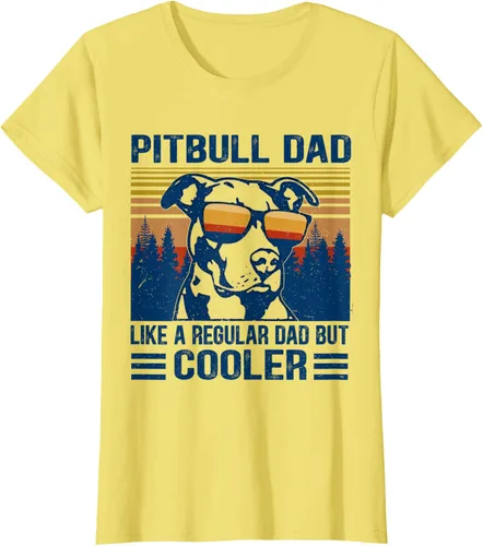 Vista 15 de Camiseta divertida retro de Pitbull Dad Like A Regular Dad But Cooler Gris Oscuro