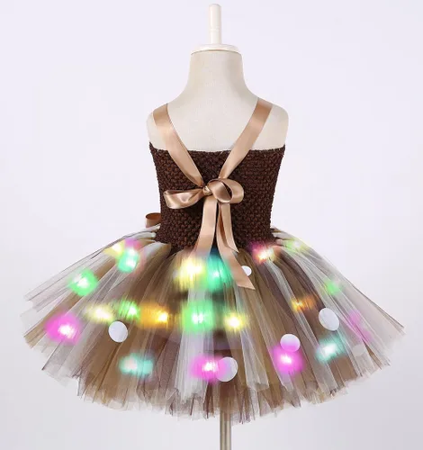 Vista 4 de Tutu Dreams Disfraces de animales de Halloween para niños y niñas de 1 a 10 años, reno, jirafa, tigre con diadema, ropa de disfraces de Halloween