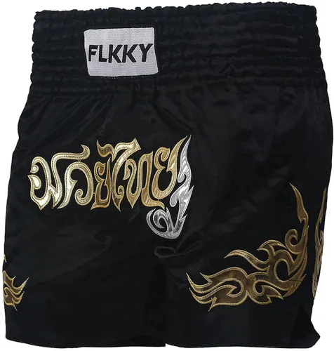 Vista 5 de FLKKY Muay Thai - Pantalones cortos de boxeo para hombres y mujeres, de alta calidad, para entrenamiento de artes marciales, gimnasio, boxeo