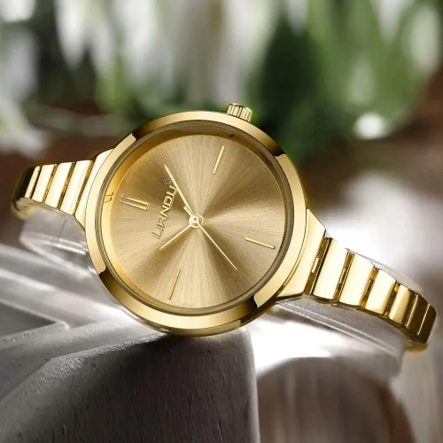 Vista 3 de Weicam Reloj de pulsera de cristal elegante para mujer, conjuntos de reloj analógico de cuarzo