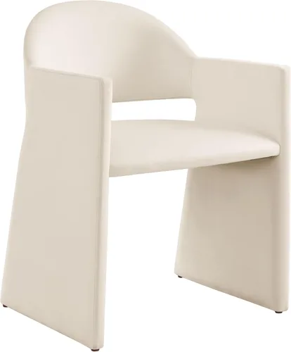 Vista 5 de Modway Talia Performance - Sillón de comedor de terciopelo en alabastro, moderna silla de comedor curvada con respaldo abierto, silla de barril