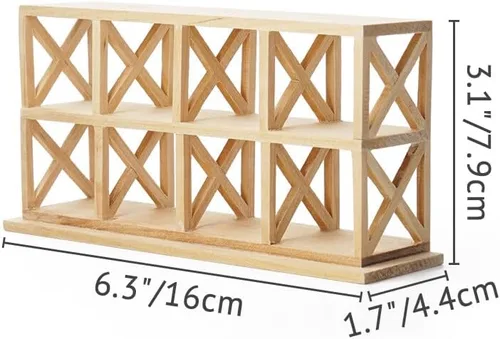 Vista 4 de Odoria Estante de cubo miniatura 1/12 8 rejilla accesorios para muebles de casa de muñecas