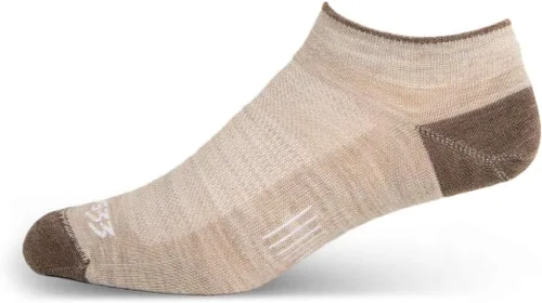 Vista 6 de USA Made - No Show Socks - Running Socks - Merino Wool - Mountain Heritage Café Micro Weight S11