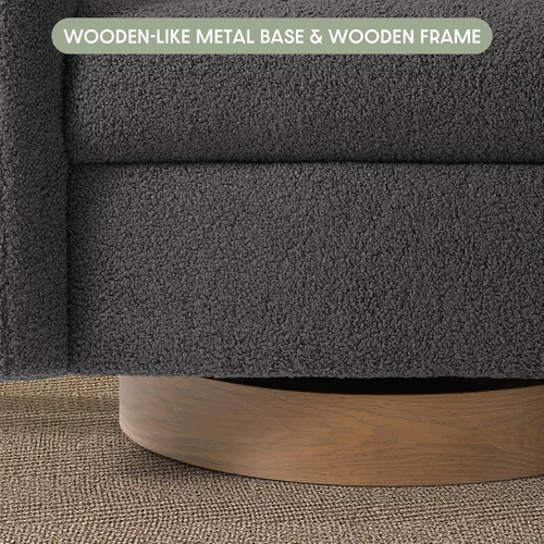 Vista 7 de WestinTrends Alexandria Mid-Century Modern Sherpa - Silla giratoria de barril color gris carbón