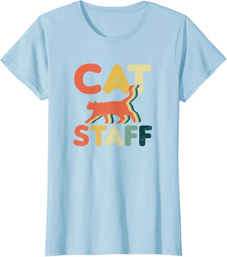 Vista 21 de Cat Servant Design Vintage Retro Staff Gift T-Shirt for Men Women