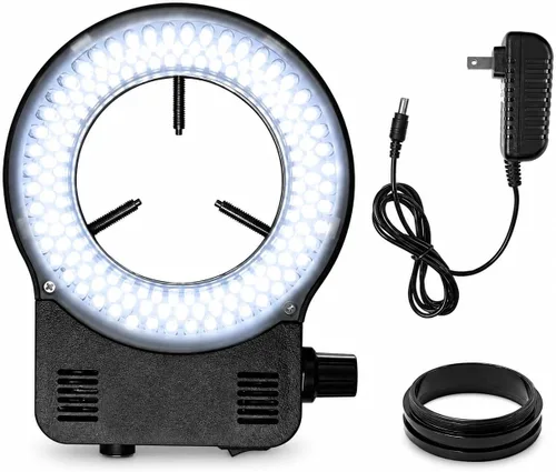 Vista 8 de 144 64 Iluminación LED de anillo de luz para microscopio estéreo, lámpara de luz de anillo ajustable industria, monocular, binocular, soldadura 64