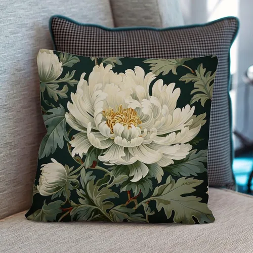 Vista 6 de Funda de almohada Honshu in Robins Egg Chinoiserie Floral - Fundas de cojín asiáticas clásicas cuadradas para sofá, dormitorio, cama, silla, sofá