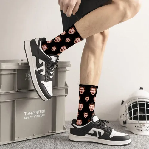 Vista 2 de Jecivila Calcetines personalizados con foto, calcetines divertidos personalizados, imprime tu imagen, regalos divertidos personalizados para hombres