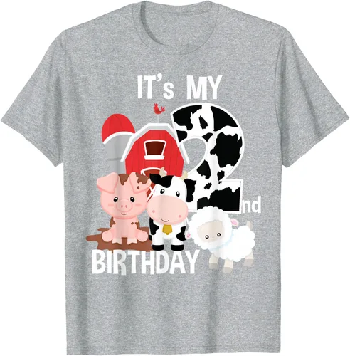 Vista 35 de Camiseta para fiesta de 2 años con texto en inglés "It's My 2nd Birthday", Negro