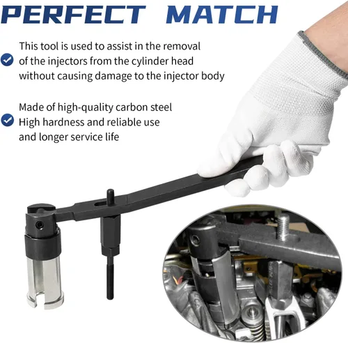 Vista 3 de 9010 Removedor de inyector de combustible Puller Compatible con motor diesel Cummins de 5.9L y 6.7L/Camión Dodge Ram 1500 2500 3500 4500 # 9010A
