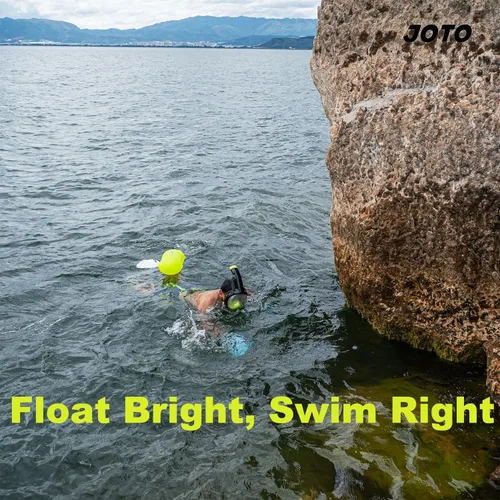 Vista 2 de JOTO Paquete de 2 flotadores de natación para aguas abiertas, cinturón de seguridad con burbuja para natación con cintura ajustable, esnórquel