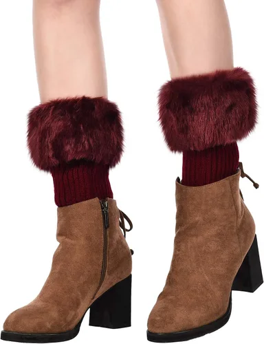 Vista 6 de Pangda 4 pares de calcetines de invierno de punto para botas de piel sintética, 4