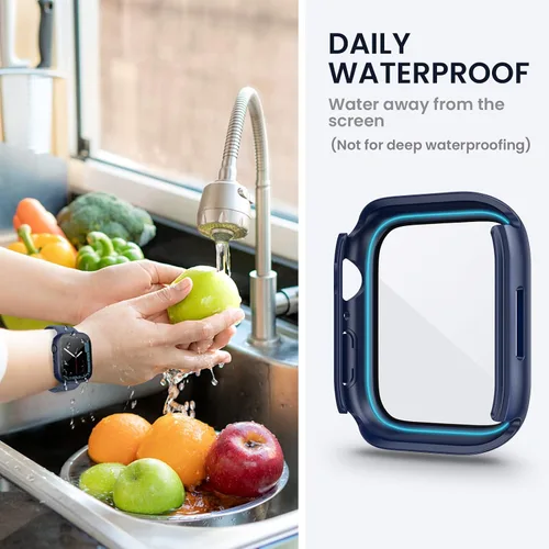 Vista 4 de Tensea - Funda protectora de pantalla impermeable para Apple Watch (2 en 1) para Apple Watch Serie SE 6, 5, 4, accesorios de 40 mm, iWatch protector