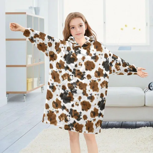 Vista 4 de Mantas portátiles para niños, súper suaves, cálidas y acogedoras, sudadera con capucha de gran tamaño, regalos para niños de 3 a 14 años, niñas