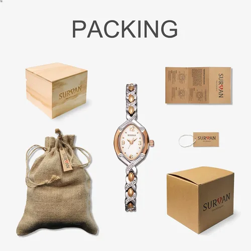 Vista 6 de SURVAN WatchDesigner Womens Watch Japanese-Quartz Fashion Wrist Watches for Women 18k Yellow Gold Ion-Plated Rose Gold Tone Stainless Steel Strap