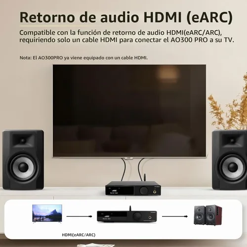 Vista 4 de SMSL AO300 PRO Amplificador de potencia, CS43131 165W DAC Amp, USB/coaxial/Opt/RCA a 2.1 canales altavoz/subwoofer, amplificador de auriculares